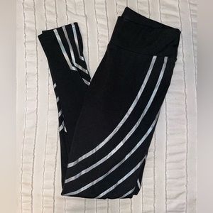Women’s Black Leggings with Silver Detail (M)